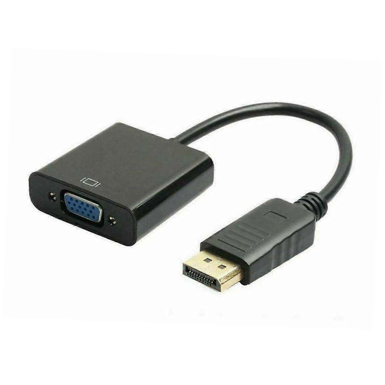 DisplayPort to VGA Adapter Cable Black, Plug and Play Video Converter for Laptop MultiDisplay Use