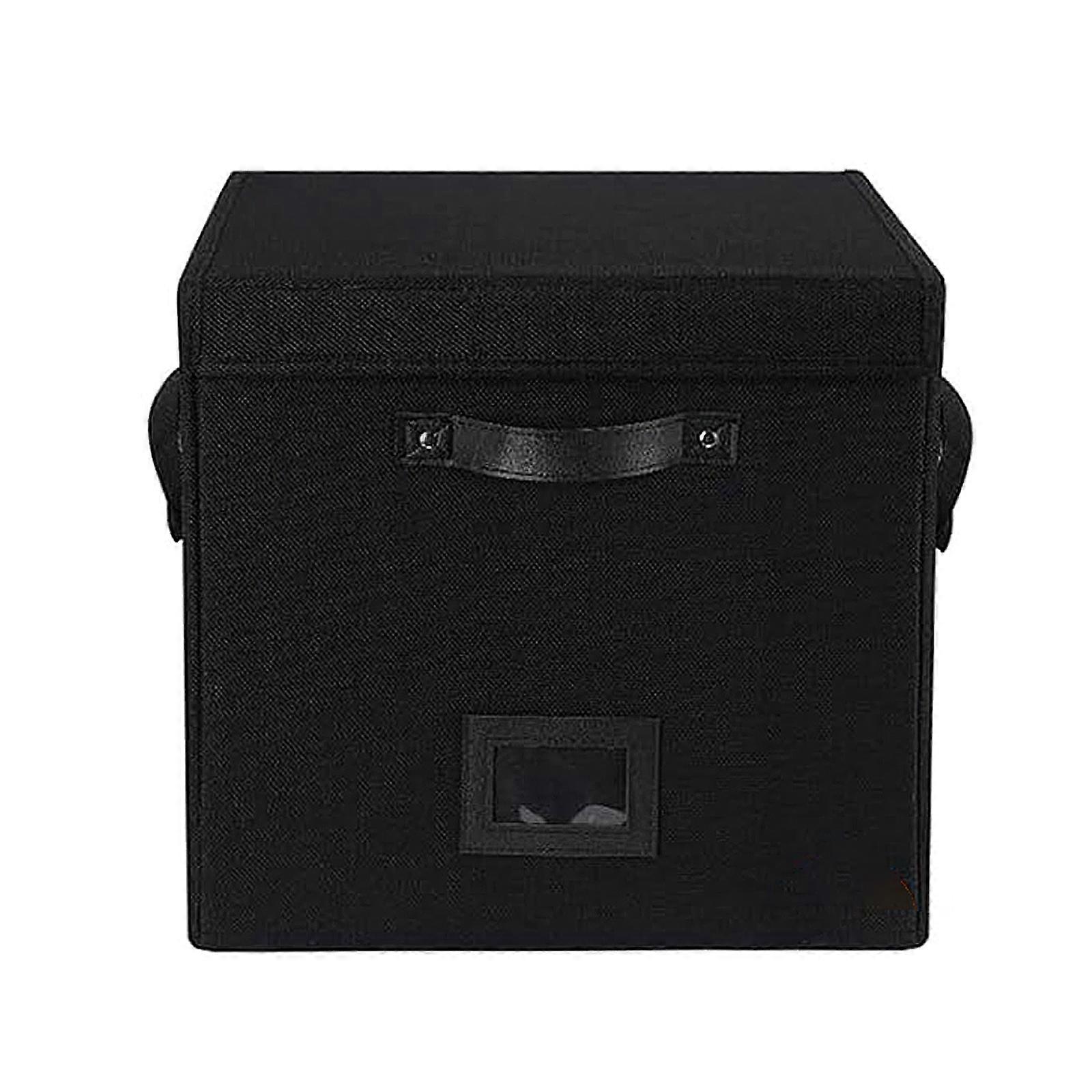 Record Album Case Organizes 120Vinyls Secure Bottom Design Easy Carry Handle Storage Box Adjustable Divider Design Multicolor