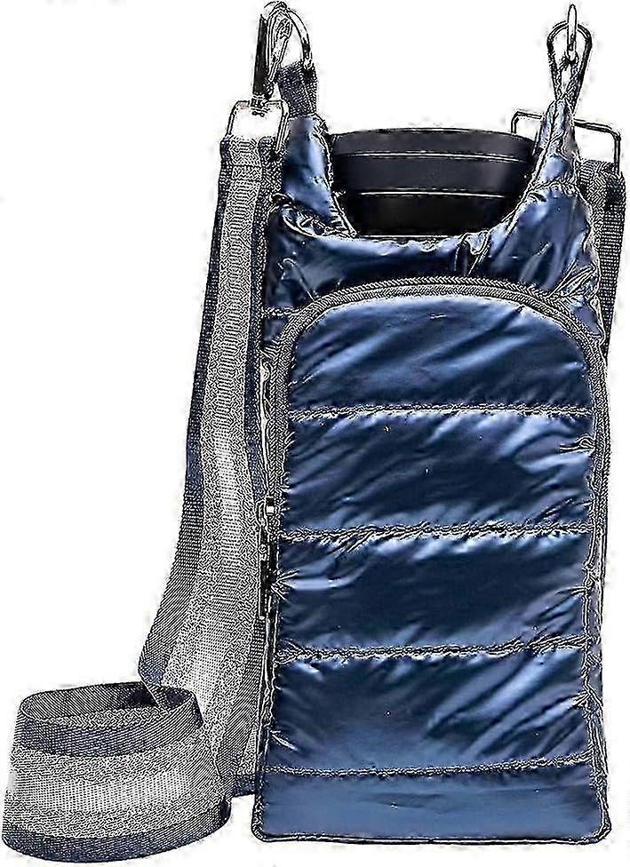 Ergonomic Crossbody Water Bottle Holder with Puffer Lining for Temperature Control