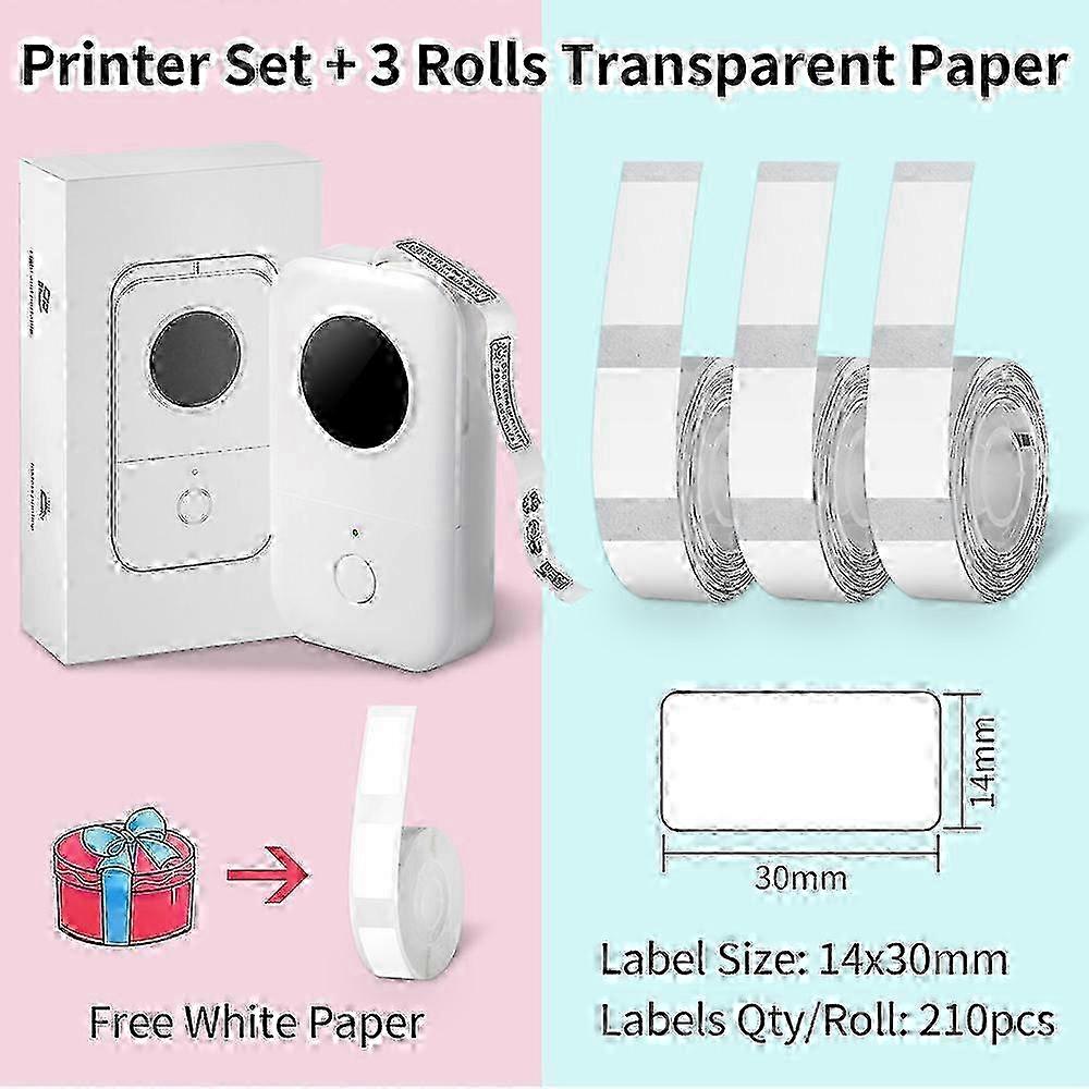 D30 Label Printer Wireless Mini Pocket Smartphone Label Maker Machine with Tape Thermal Printer Rechargeable Labeler