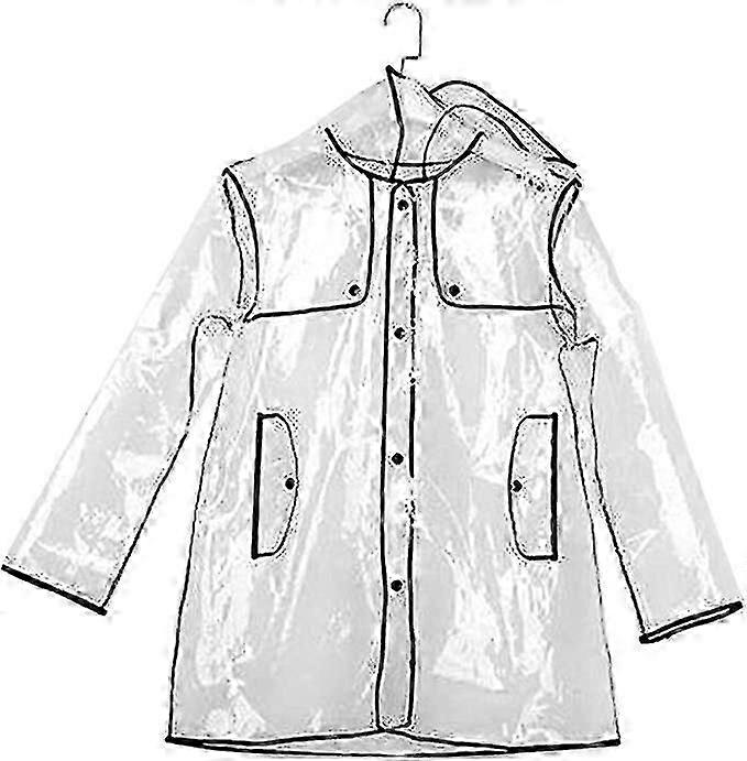 Impermeable transparente con capucha corto para mujer reutilizable