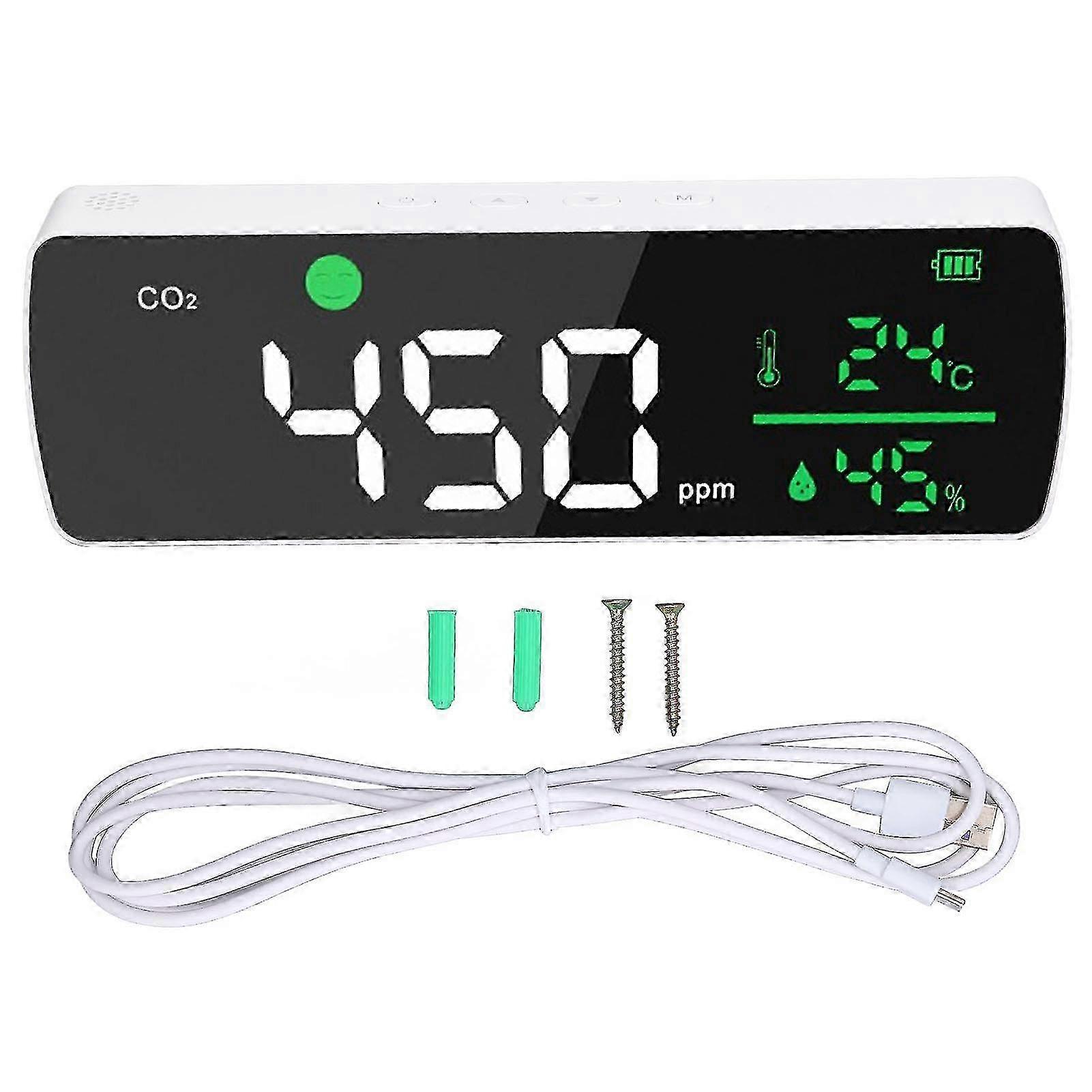 Multifunctional Air Quality Monitor, Portable CO2 Detector with NDIR Sensor Technology, Real-Time Monitoring for Indoor Air Quality, Temperature,