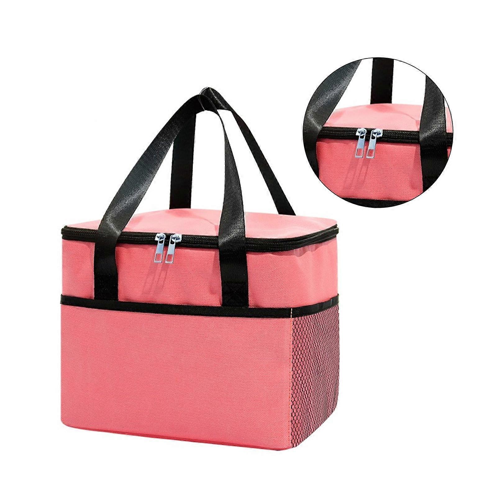 Convenient Insulated Lunch Bag Large Capacity Versatile Handbag for Various Occasions  Pink