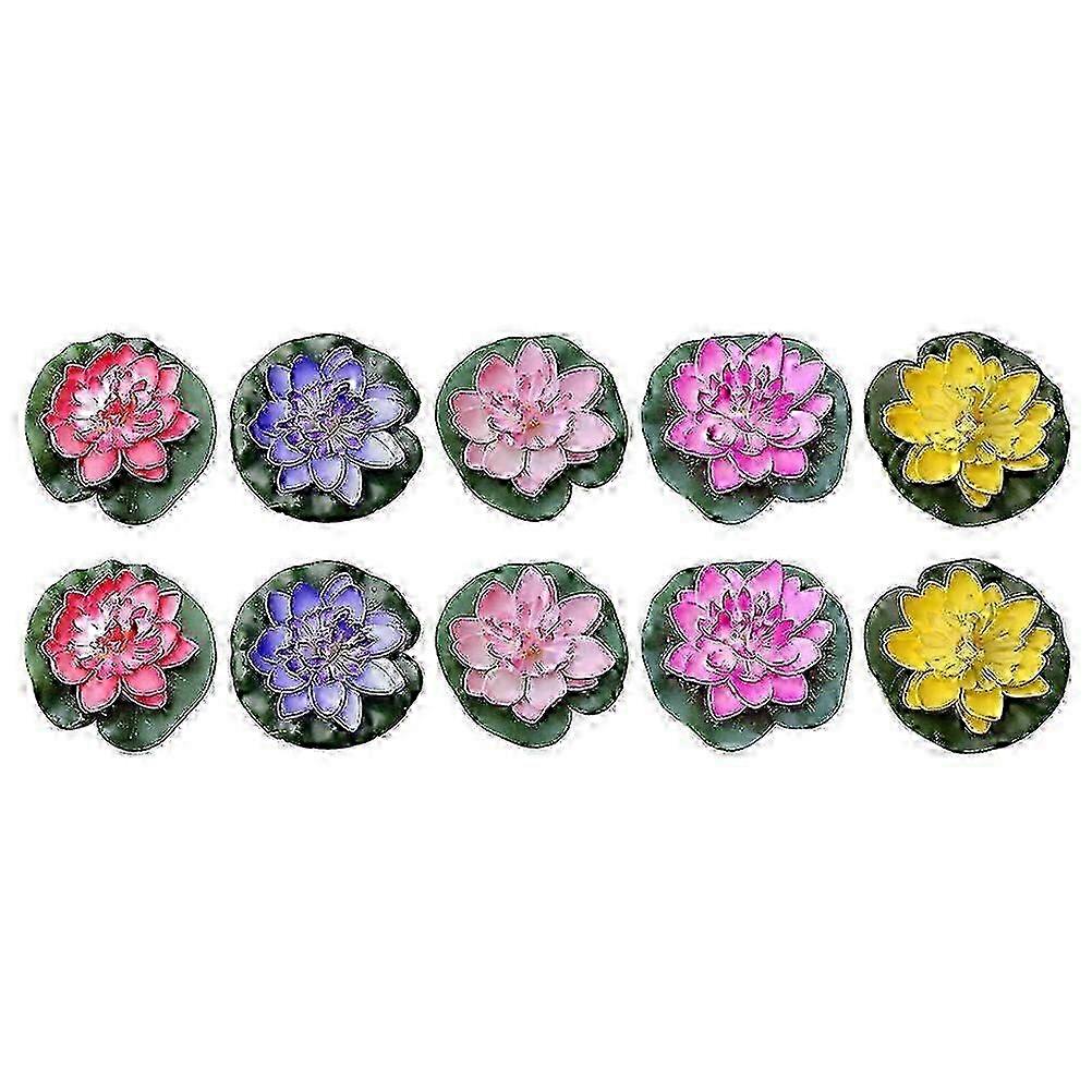 10pcs Artificial Floating Water Lily Simulation EVA Lotus Pond Decoration