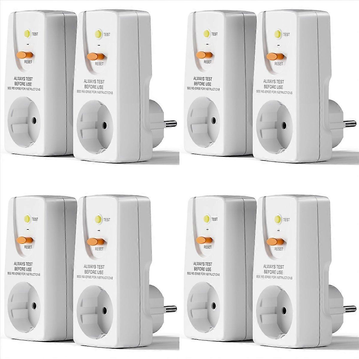 8pack 16A Gfci Leakage Protection Plug Rcd Socket Home Circuit Breaker Cutout Switch Personal Protec