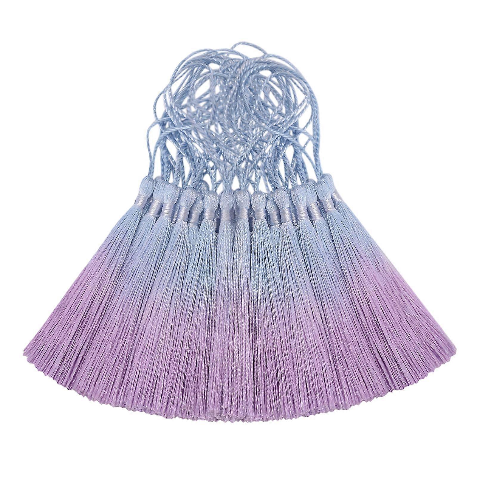 Tassel String Bulk 50pcs for DIY Bookmark, Graduation Cap, Keychain, Bag Charm, Home Decor (Blue Purple)