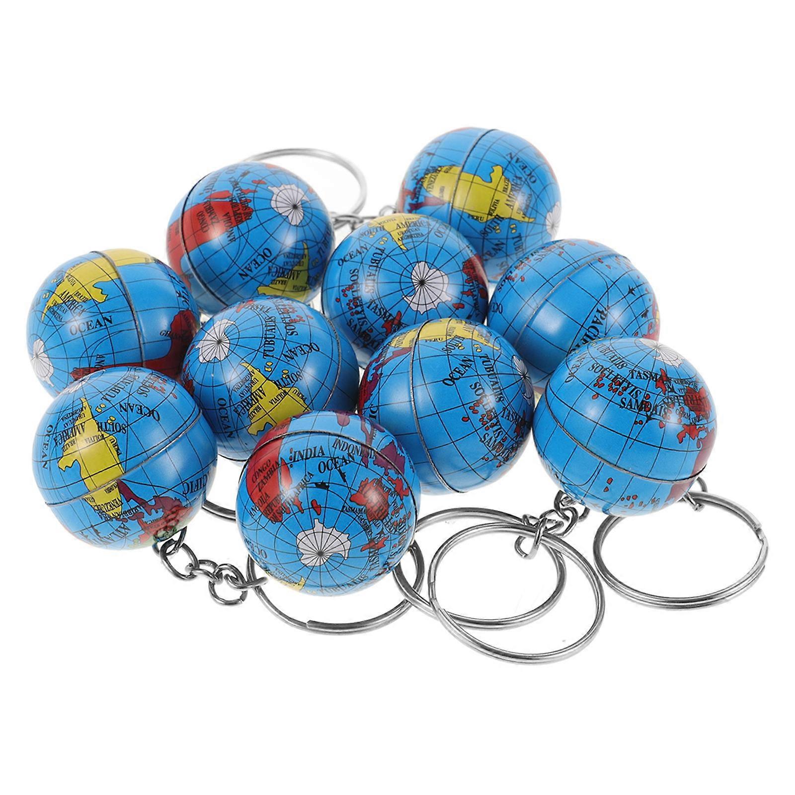 Planet Themed Keychain with Globe Decorations for Party Favors Set of 10Pcs