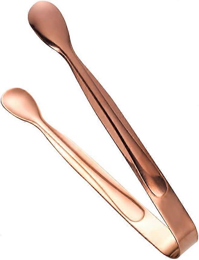 Mini Stainless Steel Ice and Sugar Tongs with Smooth Polished Edges for Bar Tea Coffee Serving, Rose