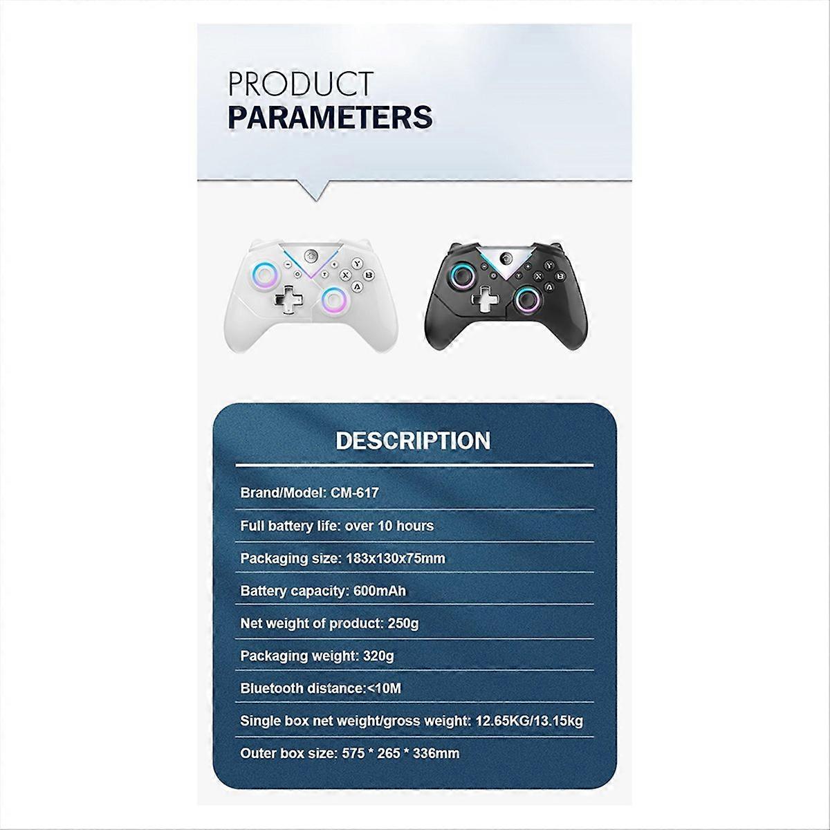 Game Console Six- with Wake-Up Macro Programmable Wireless Bluetooth Controller Game Controller for Switch Black