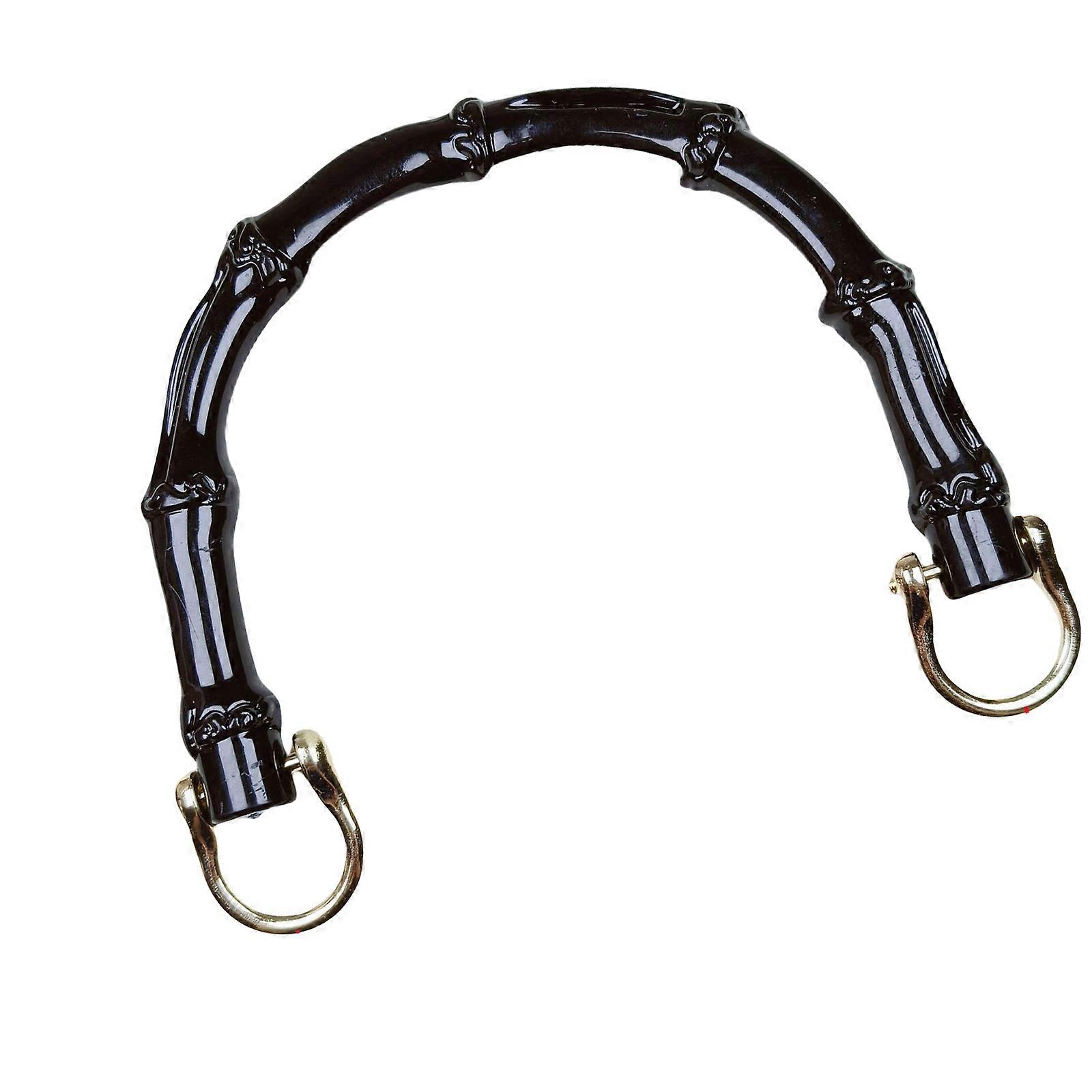 Black Resin Imitation Bamboos Joint Handbag Handle with Metal Clasps Buckle Purse Handle Replacement For DIY Bags Making Multicolor