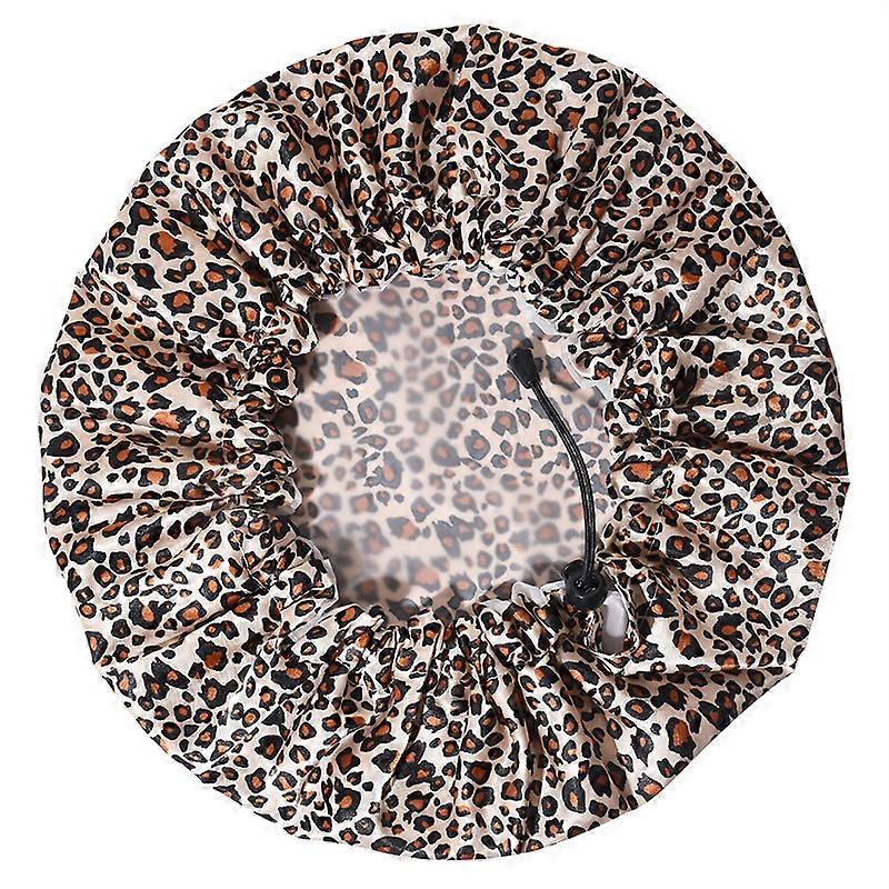 Shower Caps Recomable Waterproof Bath Cap Extra Large Shower Cap Double Layer with PEVA Lining Adjcomtable Elastic Band