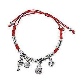 Lucky Red String Ancient Silver Evil Protection Jingle Bell Anklets Bracelets