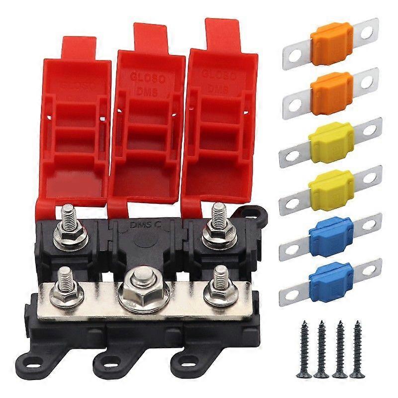 3Way BDFS Fuse Box 200A Current Fork Bolt Fuse Holder for Car RV MIDI Fuses Bolt Fuses