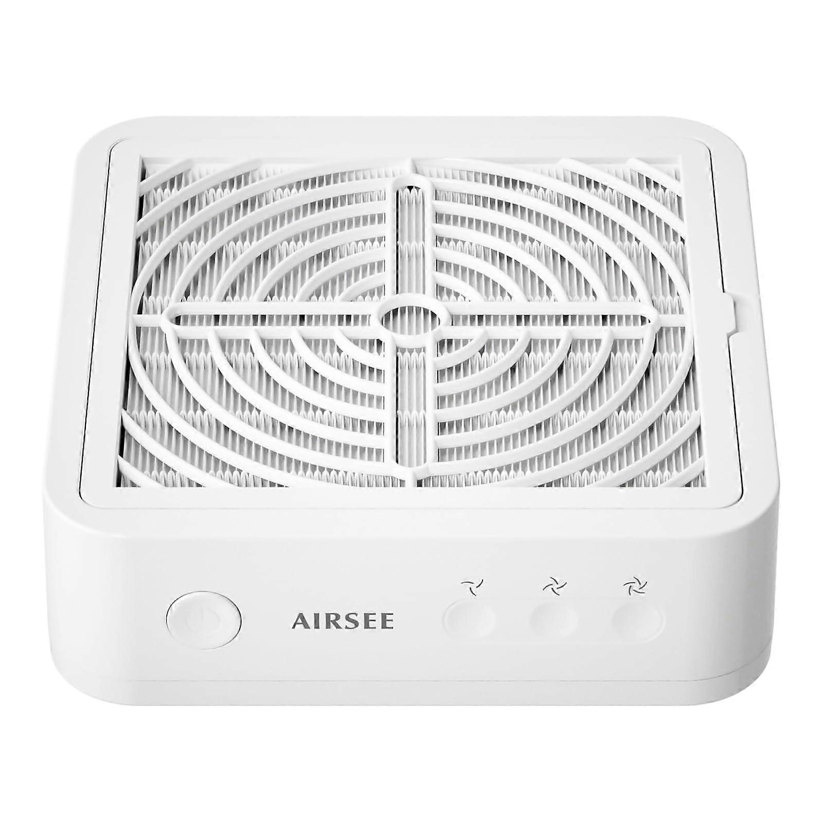 Nail Dust Collector with 360° Powerful Suction, 3 Speeds, Reusable Filter for Acrylic Gel Nails, Ivory White