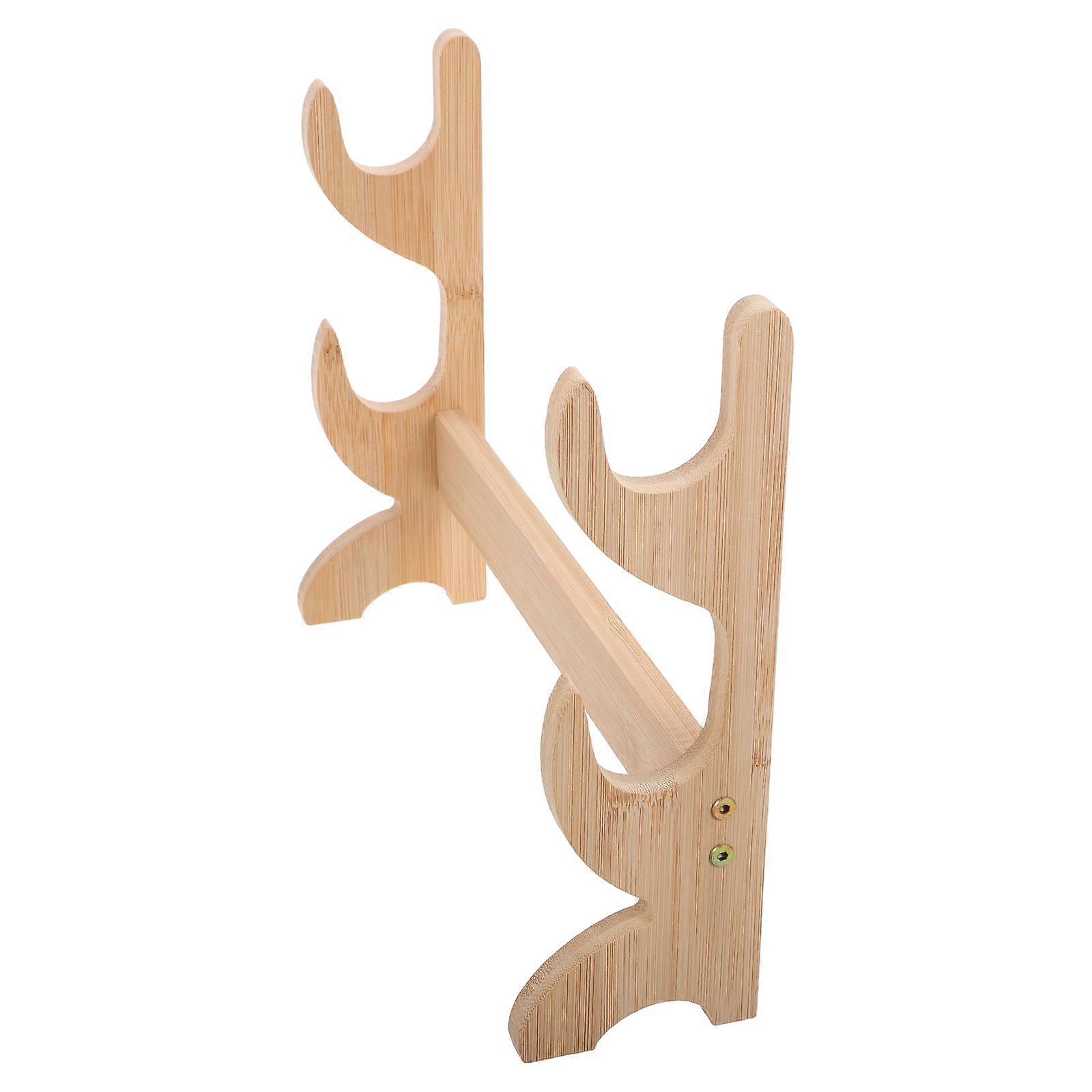 Wood Sword Stand 2Pcs for Sword Display Bamboo Durable Holder