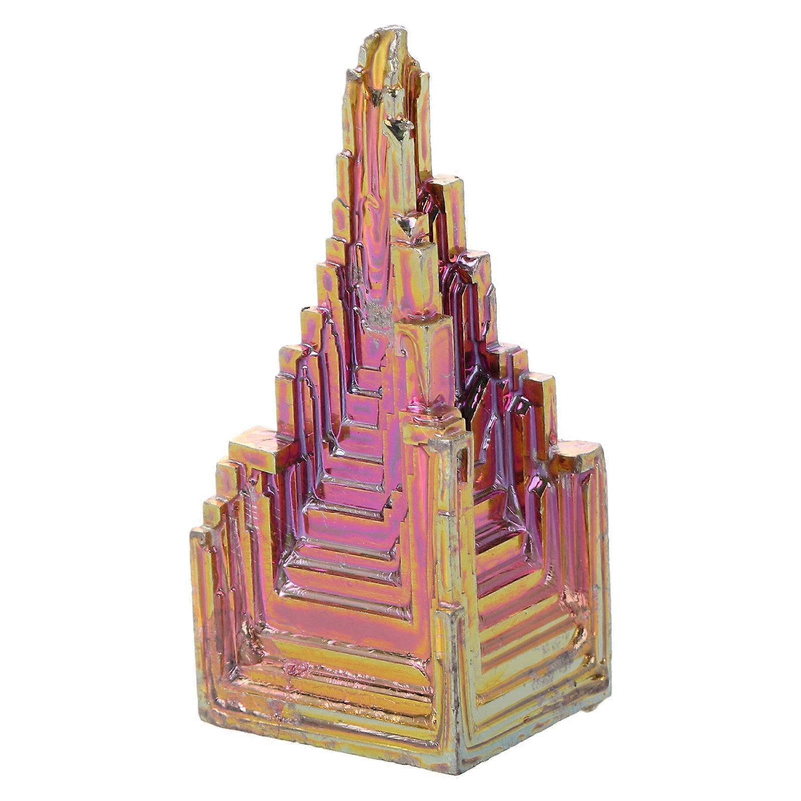 Bismuth Crystal Mineral Ornament for Decor 2Pcs Unique Tabletop Specimen