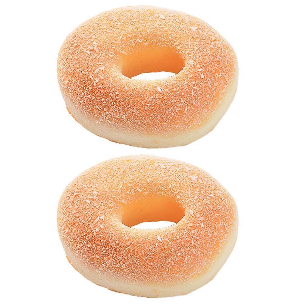 Fake Donuts Cabinet Donut Model for Decoration 2Pcs Durable PU Material