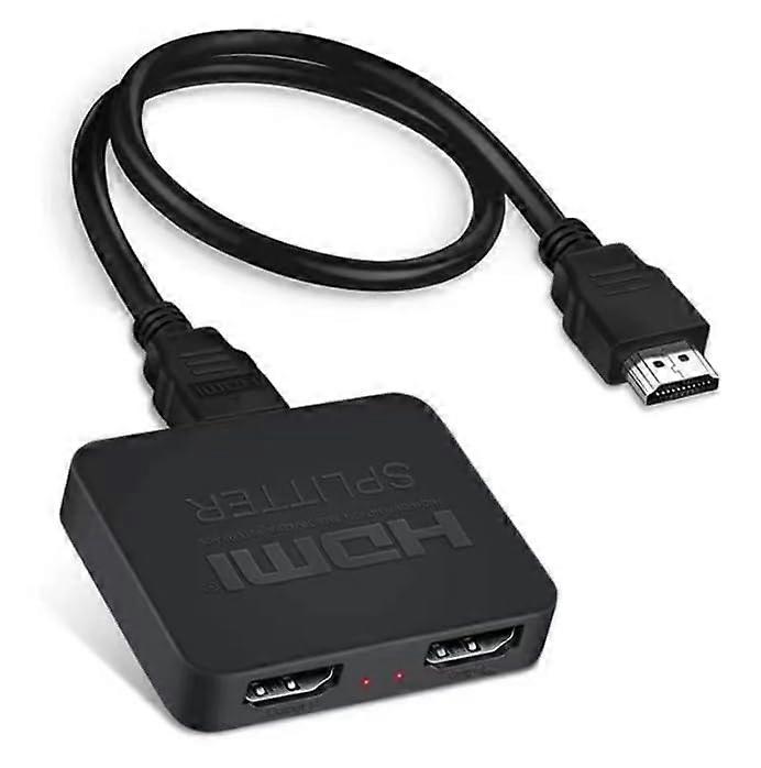 4K HDMI Splitter 1 In 2 Out Dual Screen Mirroring with Audio Sync for Monitors, Laptop, Console