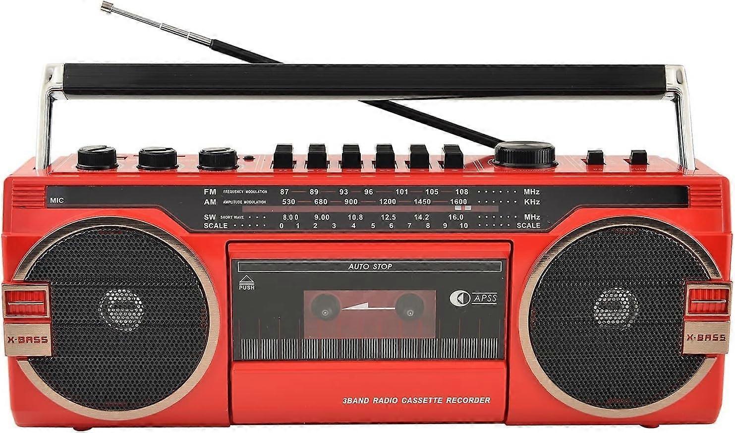 Portable Bluetooth Speaker With Cassette Tape Player, Retro BuiltIn Stereo, USB/TF Card Playback, Bluetooth 5.0 Radio