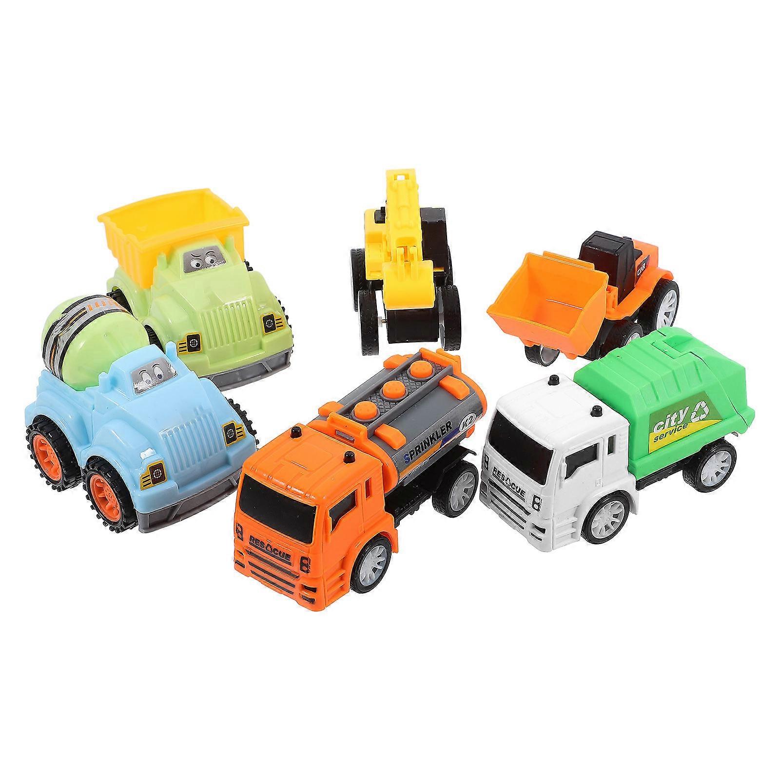 6Pcs Pull-Back Mini Agitating Engineering Vehicle Toys for Kids Playing