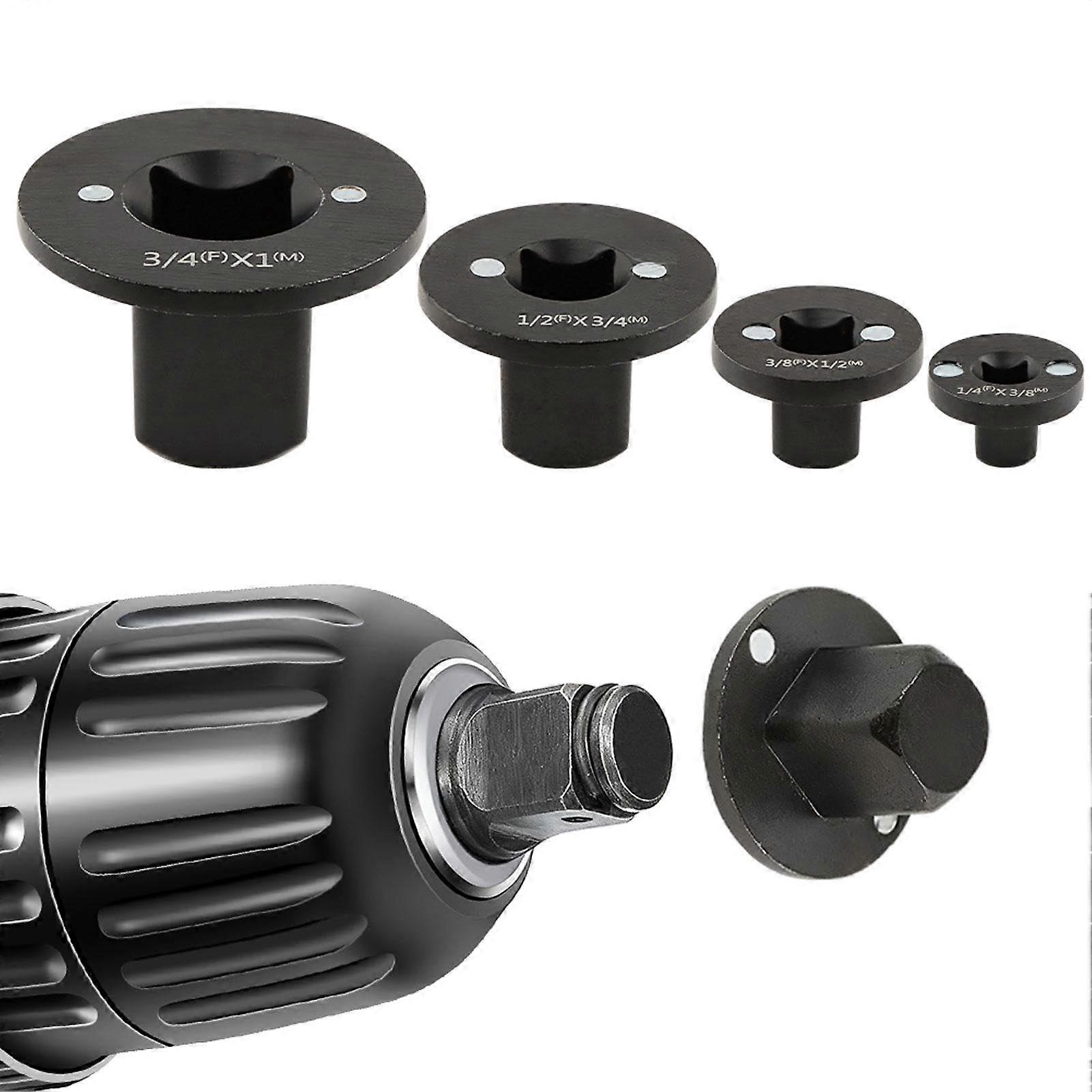 Low Profile Impact Socket Adapter Set 4PCS Heavy Duty Chrome Molybdenum for Tight Spaces