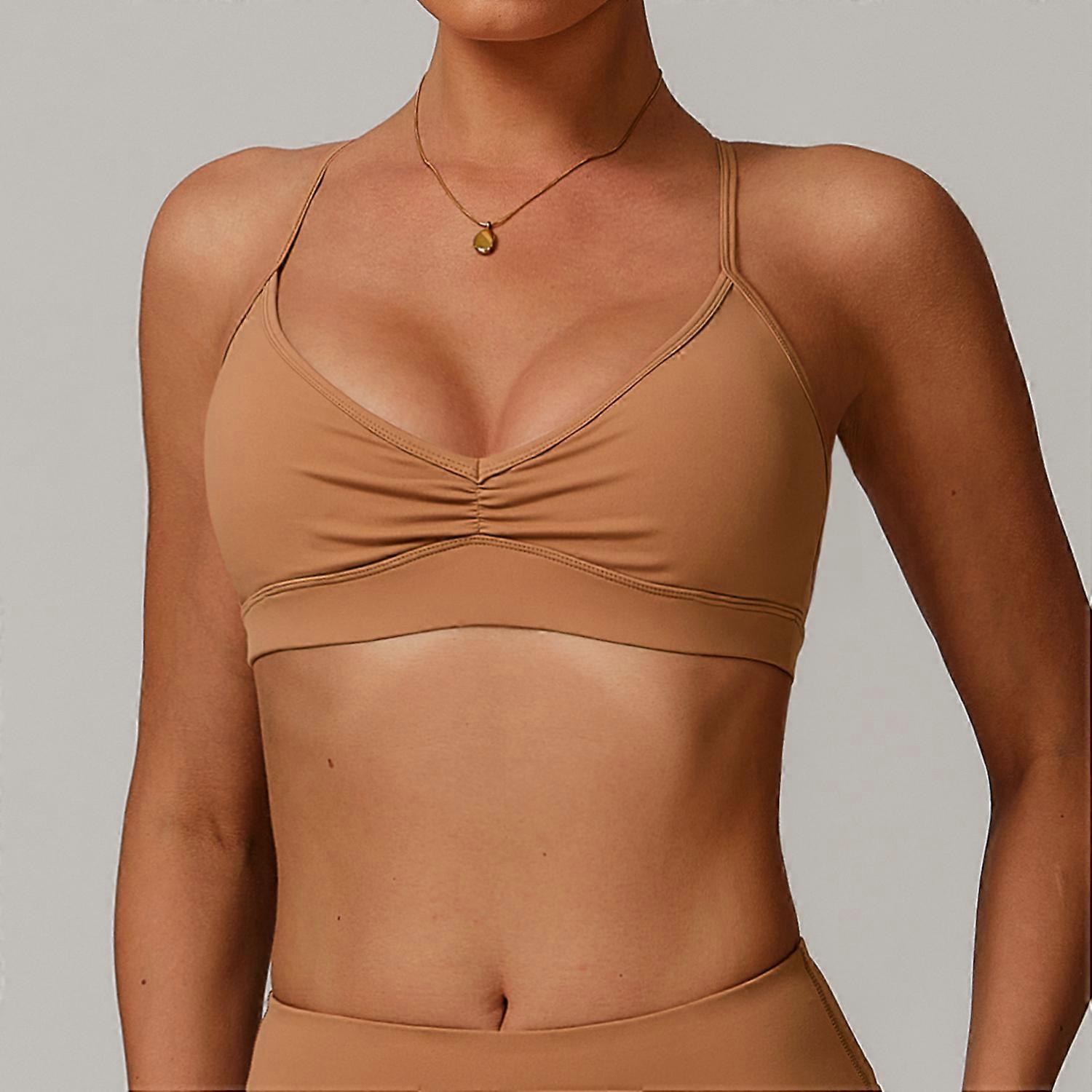 Women Yoga Sports Bra Breathable Shock Proof Gym Workout Fitness Push up Top Cross Back Yoga Running Active Sportswear Vest Bra