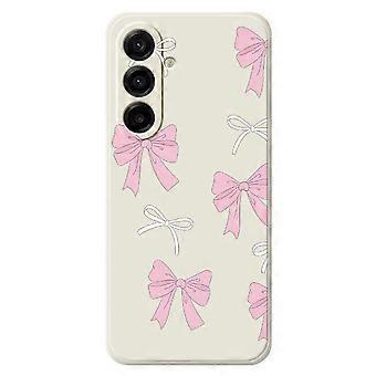 Hoesje voor Samsung Galaxy A17 5G/A17 4G met roze strikjespatroon en rechte rand, TPU-achterkant