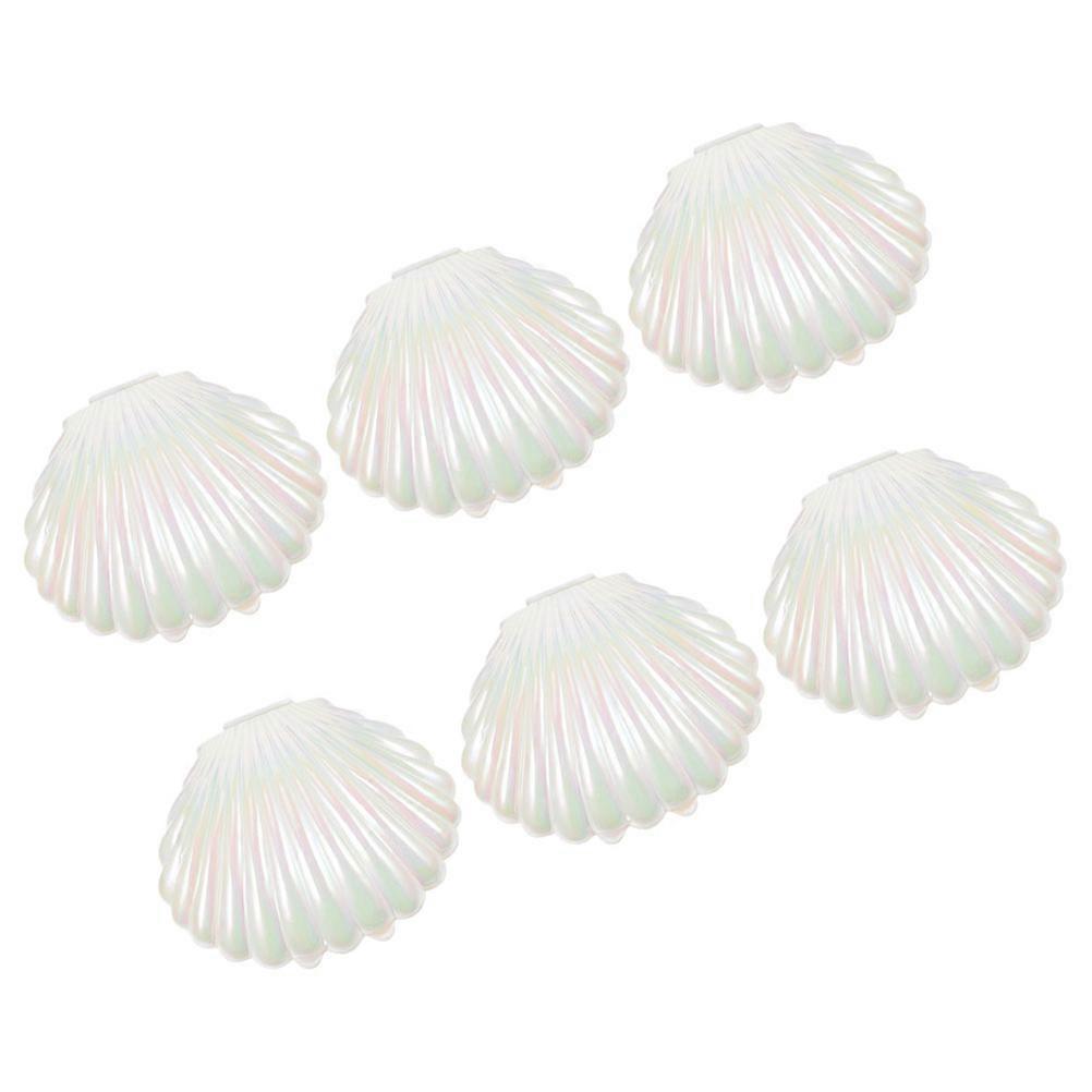 Iridescent Seashell Candy Boxes for Treat Holding 6Pcs Portable White Set