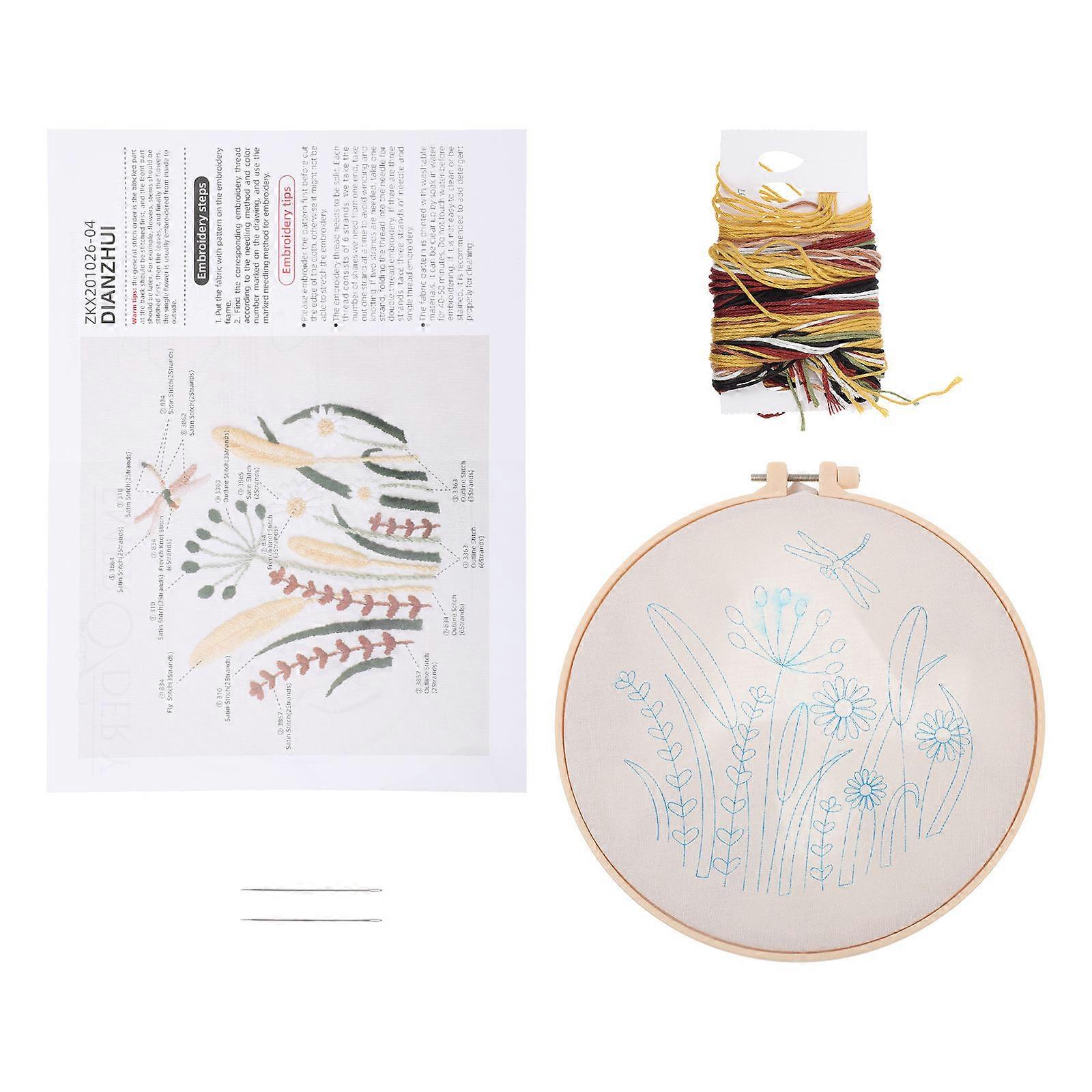 DIY Embroidery Set Elk Flowers Three-Dimensional Embroidery Materials 1Set