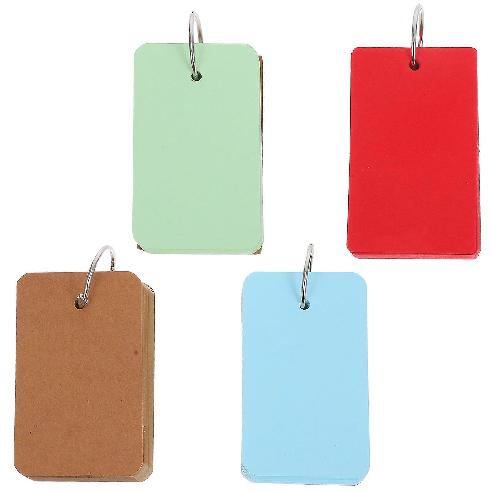 Assorted Color Binder Ring Flash Cards for Easy DIY Notepads 4Pcs