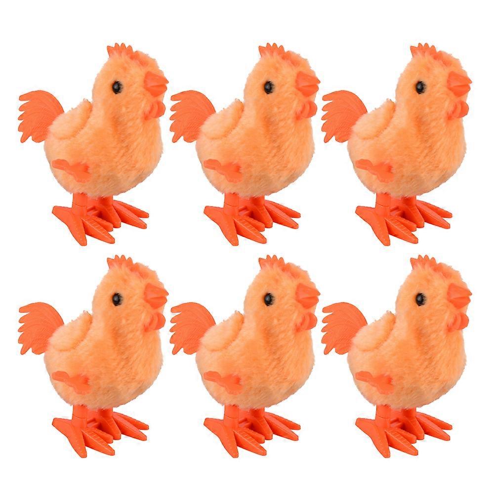 Kids Wind Up Plaything Toy for Kids Playing 6Pcs Easter Jumping Plush Chicks