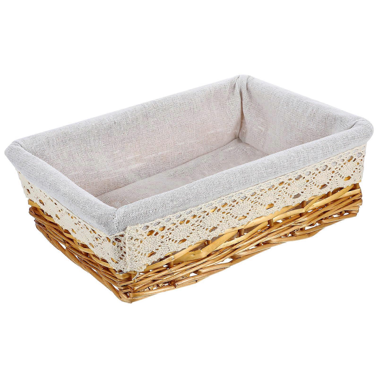 Multipurpose Wicker Basket for Storage with Removable Washable Liner