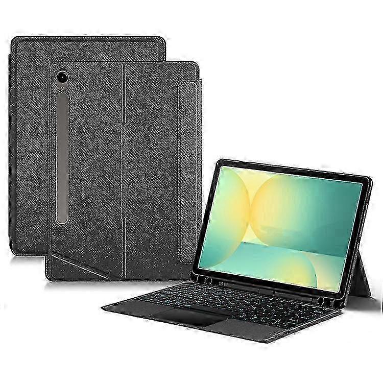 Improved Samsung Galaxy Tab S10 FE Leather Case with Bluetooth Keyboard and Backlight Trackpad