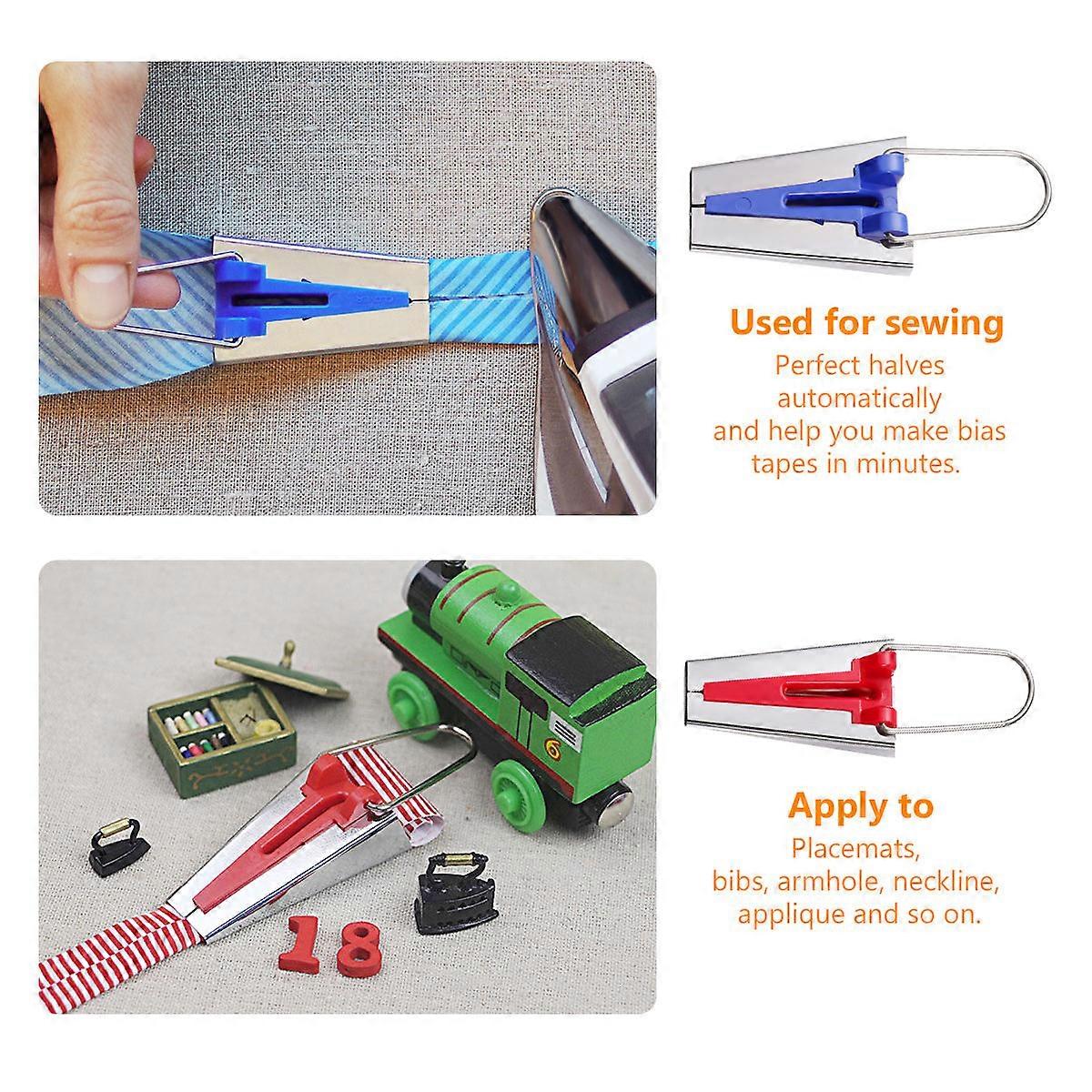 Sewing Binding Kit Fabric Tape Maker for Sewing Machine 3Pcs Assorted Color