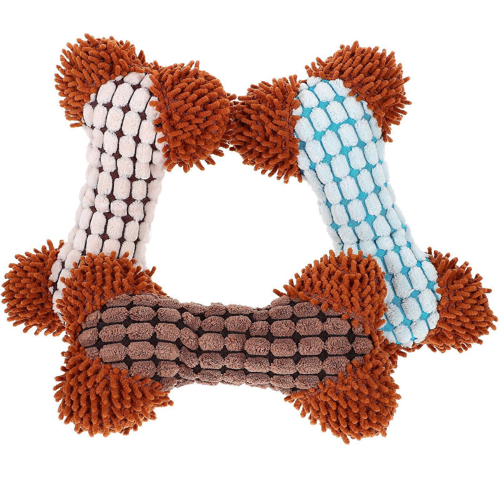 Plush Dog Chewing Toy Interactive Play Toy for Pet Use 6Pcs Set