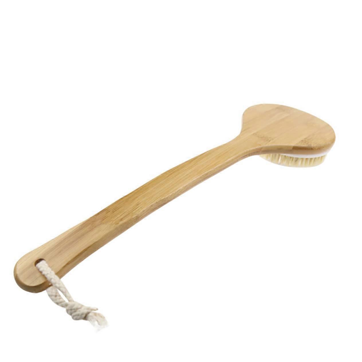 Bath Brush with Long Bamboo Handle for Gentle Exfoliation and Deep Cleansing Back Scrubber