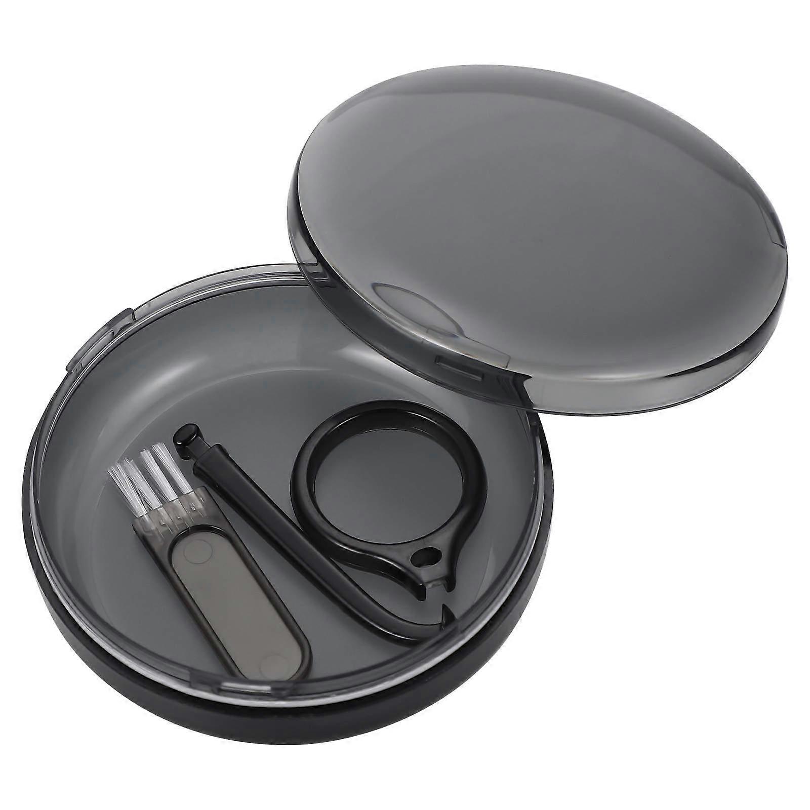 Anti-Scratch Denture Box Retainer Storage Box for Denture 1Set Black