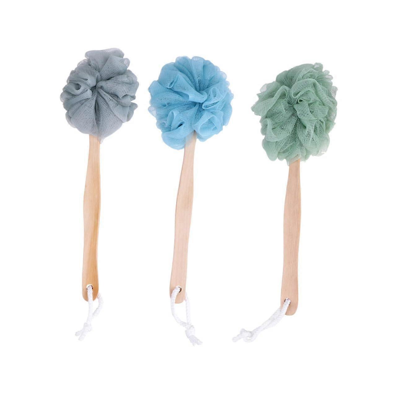 Bath Brush Set with Long Handle Back Scrubber, Gentle Exfoliating Nylon Bristles, Assorted Colors