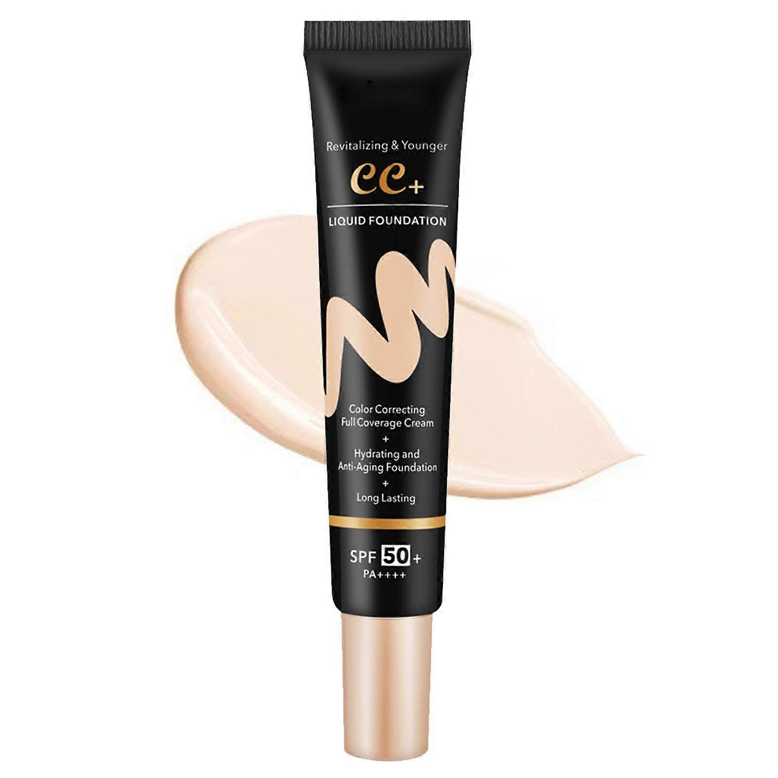 CC Cream SPF 50 Full Coverage Color Correcting Foundation Oil Control Hydrating Waterproof Ivory