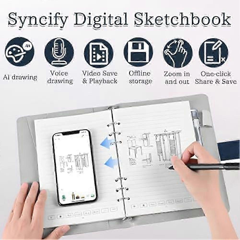 Digital Notebook Pro V2 with Smart Pen & 16GB USB Drive-Real-Time Sync for Notes,Drawing & Learning