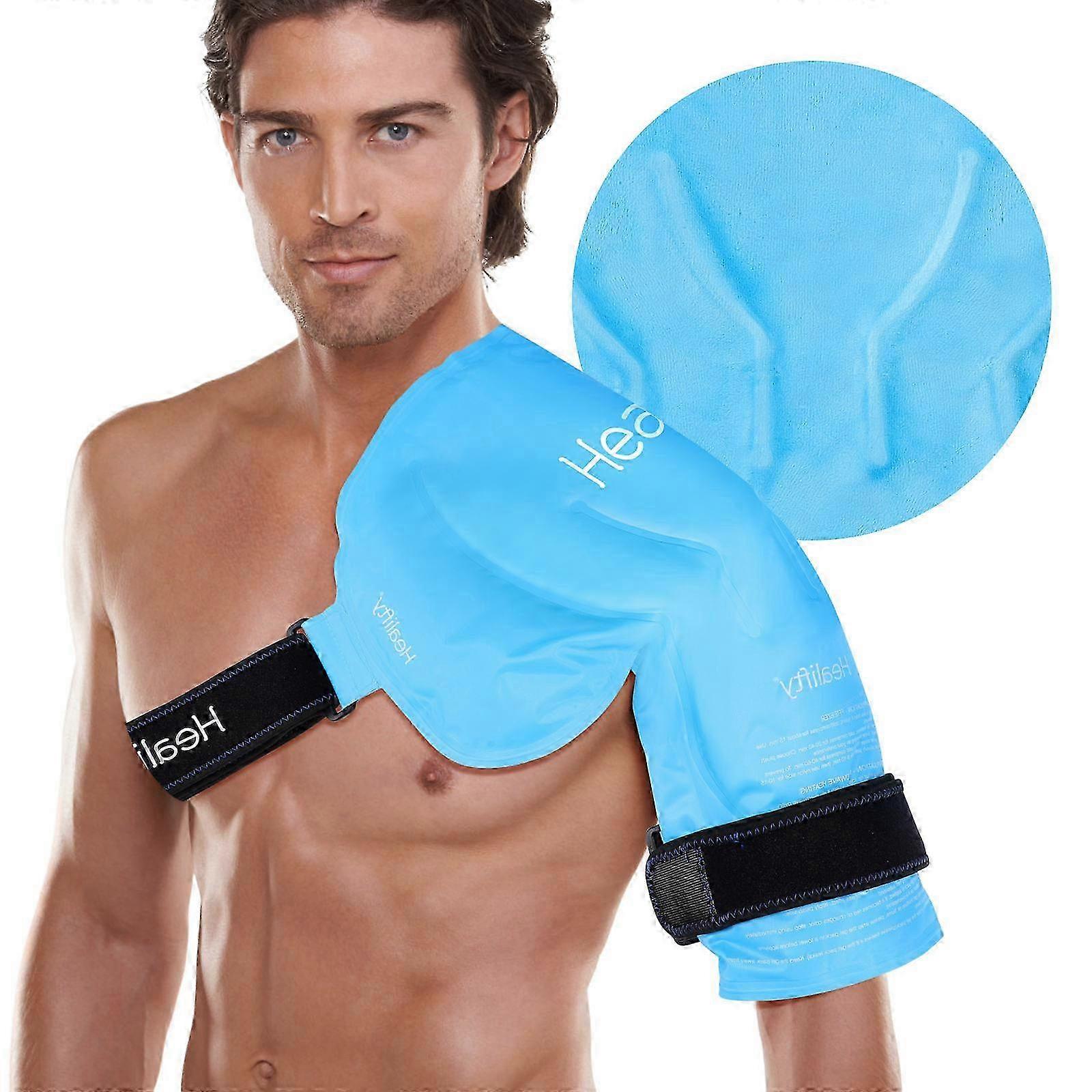 Ice Pack For Injuries Reusable Healifty Shoulder Ice Wrap Cold Therapy Compression Rotator Cuff Support Blue 1Set