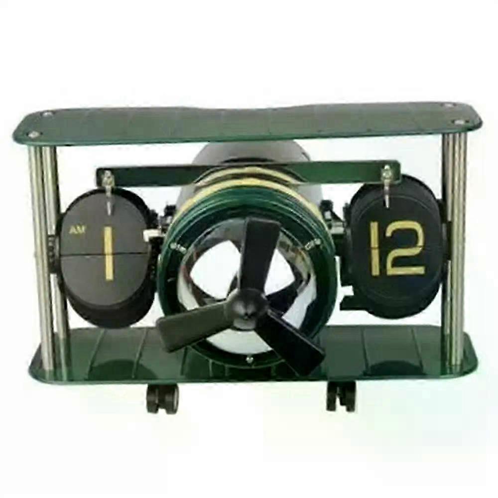 Retro Flip Clock with Clear Numeric Display, German Quartz Movement, European Style Metal Shell