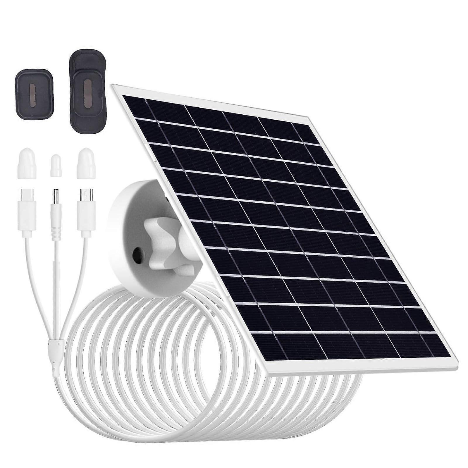 8W Solar Panel for Security Camera Outdoor with Continuous Power and IP66 Waterproof Durable Glass