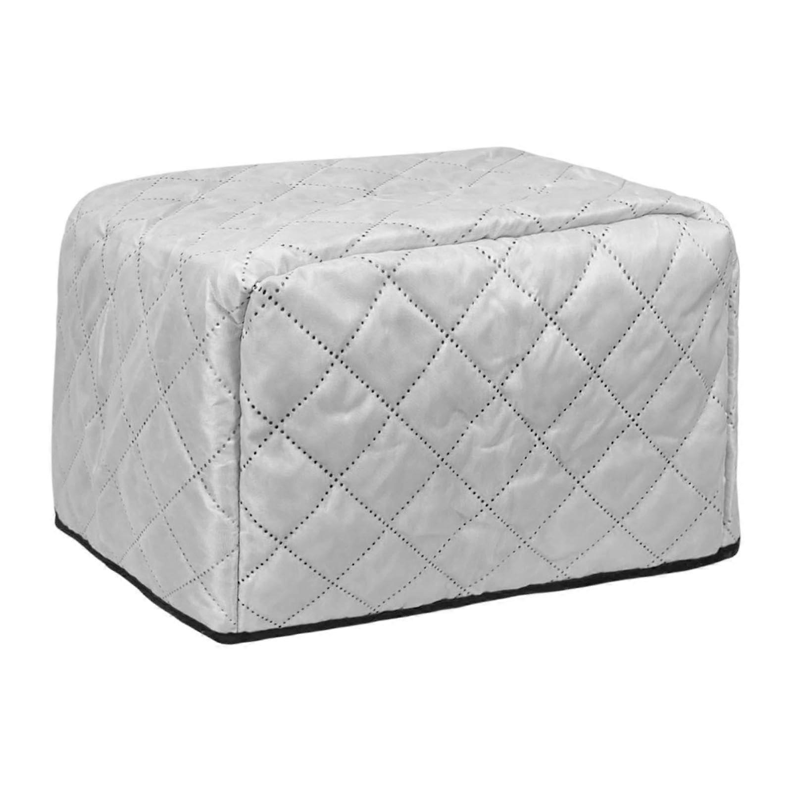 Dustproof Quilted 2 Slice Toaster Cover, Washable Polyester Appliance Protection, Gray