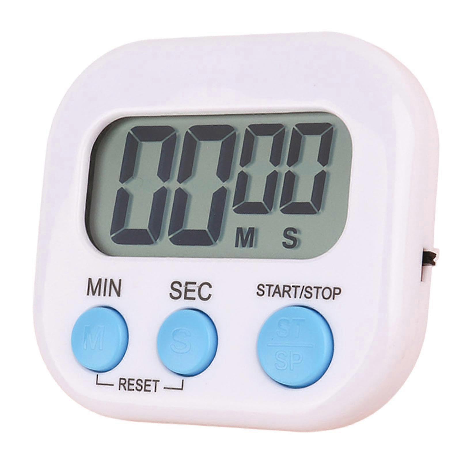 Digital Kitchen Timer with Clear Display, Magnetic Back, Countdown Clock for Cooking or Classroom, White