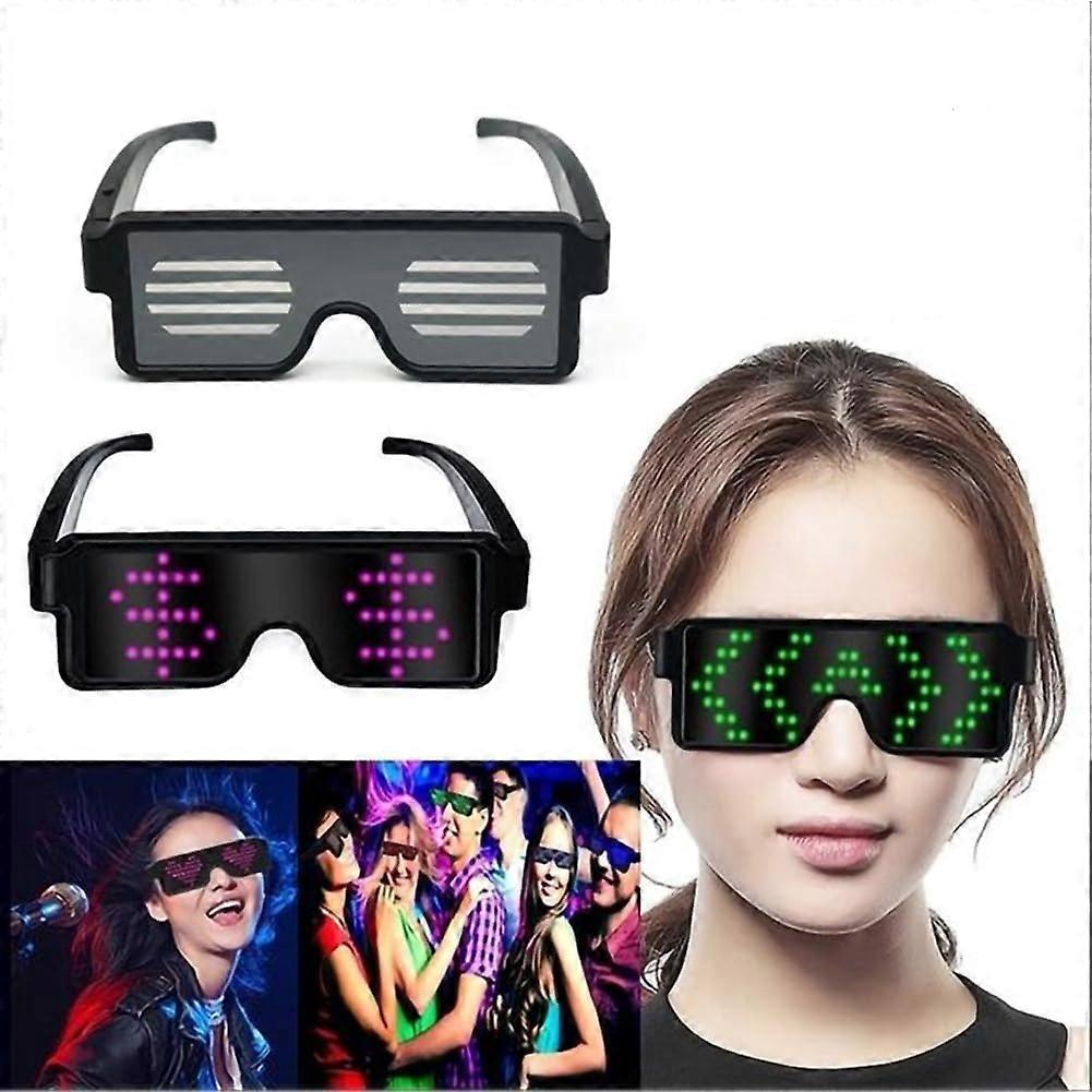 LED Glasses with Multiple Light Patterns and Touch Control for Parties Festivals Kids and Adults