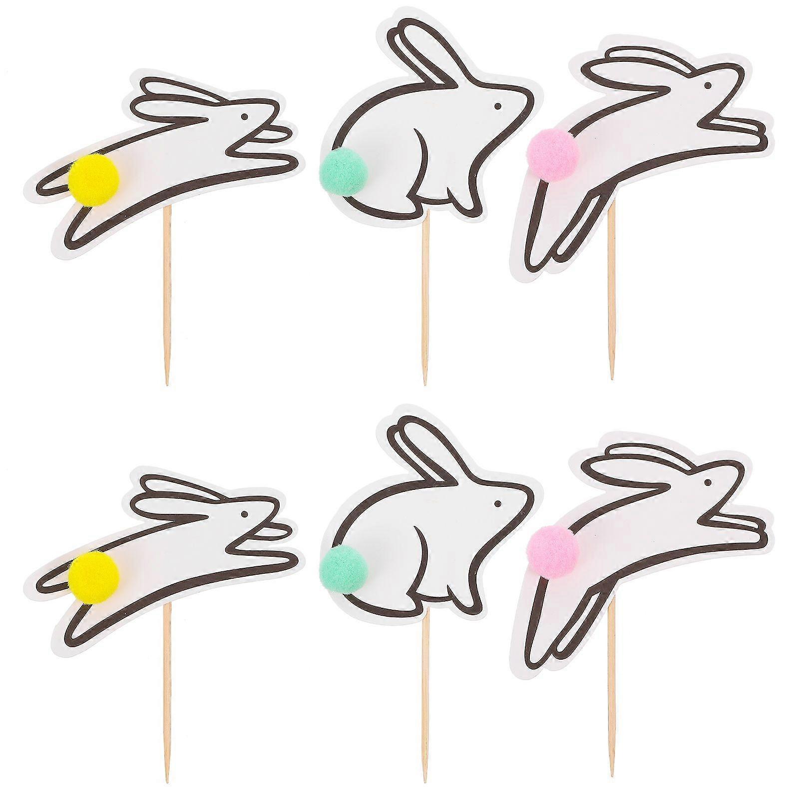 18pcs Easter Bunny Cupcake Topper Rabbit Cake Insert Chic Cake Ornament
