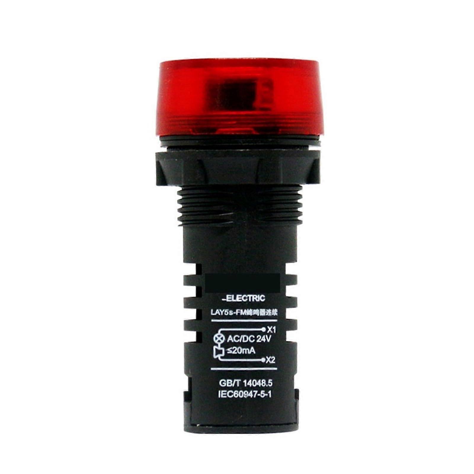 Industrial Buzzer 22Hole AC220V Continuous Alarm with Bright Red Flashing Light for Panel Mount