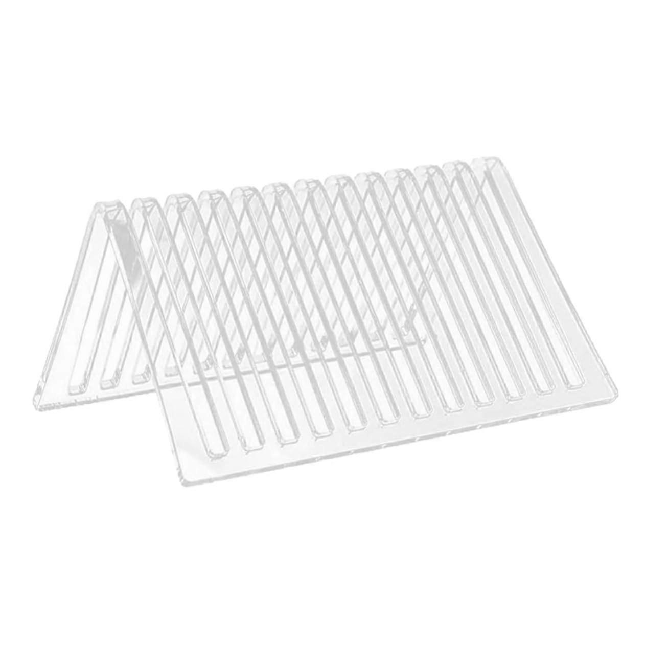 Acrylic Vinyl Record Storage Holder with Secure Side Baffles, Compact Desktop Display Rack for Albums