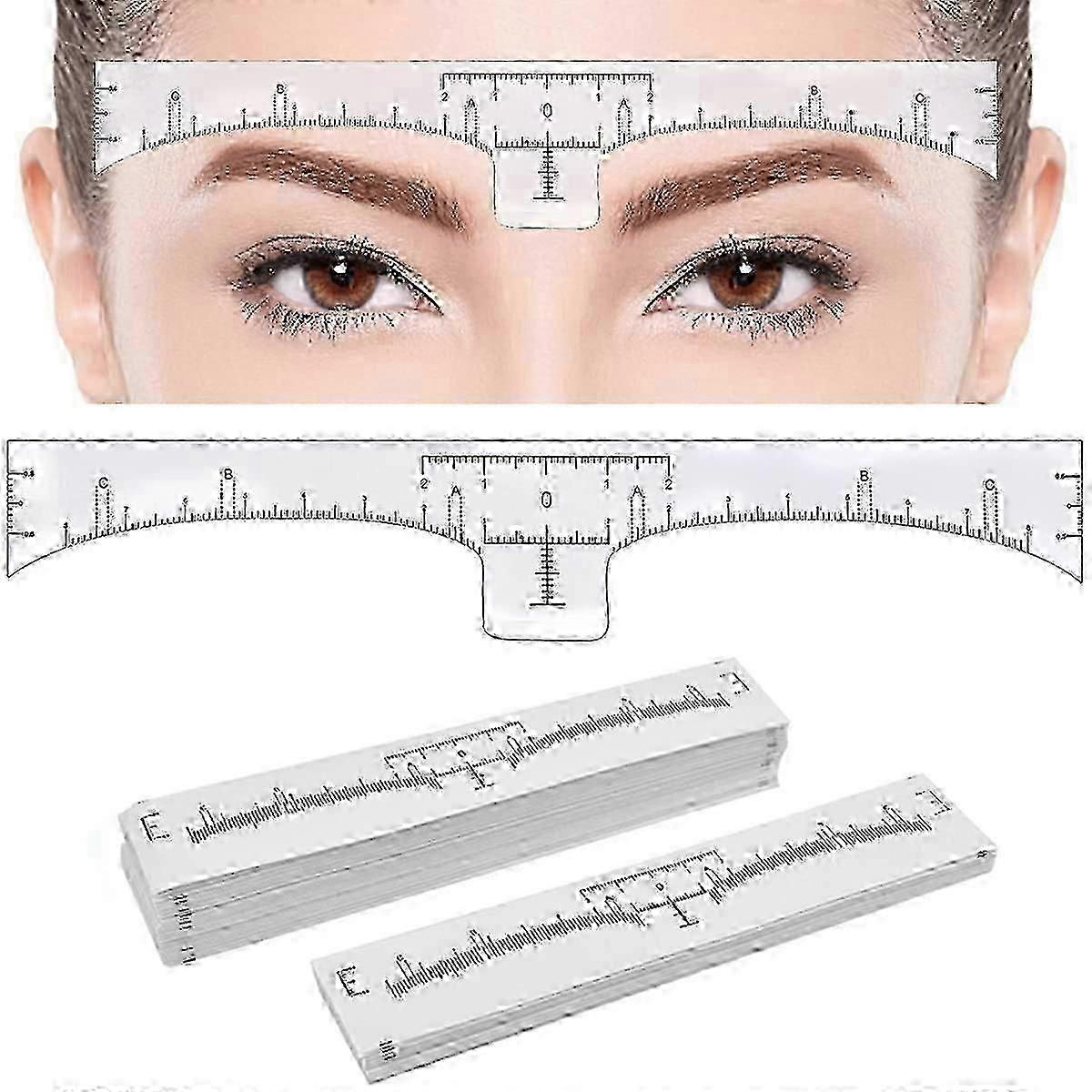 2025 100-Piece Eyebrow Stencil Kit - Disposable Measuring Tools for Perfect Makeup